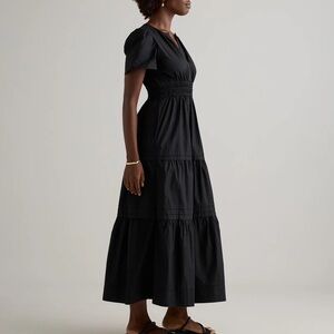 Quince 100% Organic Cotton Poplin Tiered Maxi Dress
